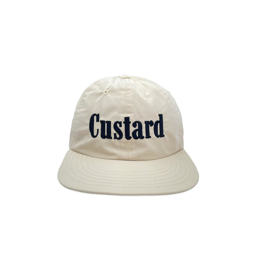 Nylon Beige Font 6 Panel Cap