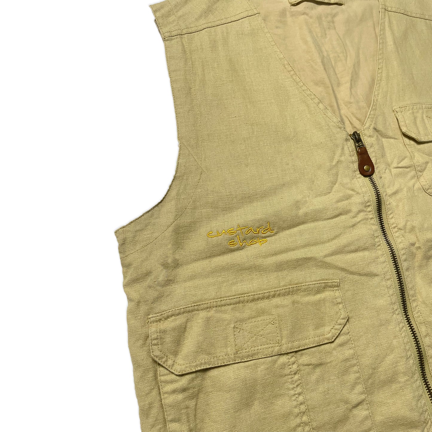 Custard Reclaimed Beige Vest | Size Medium