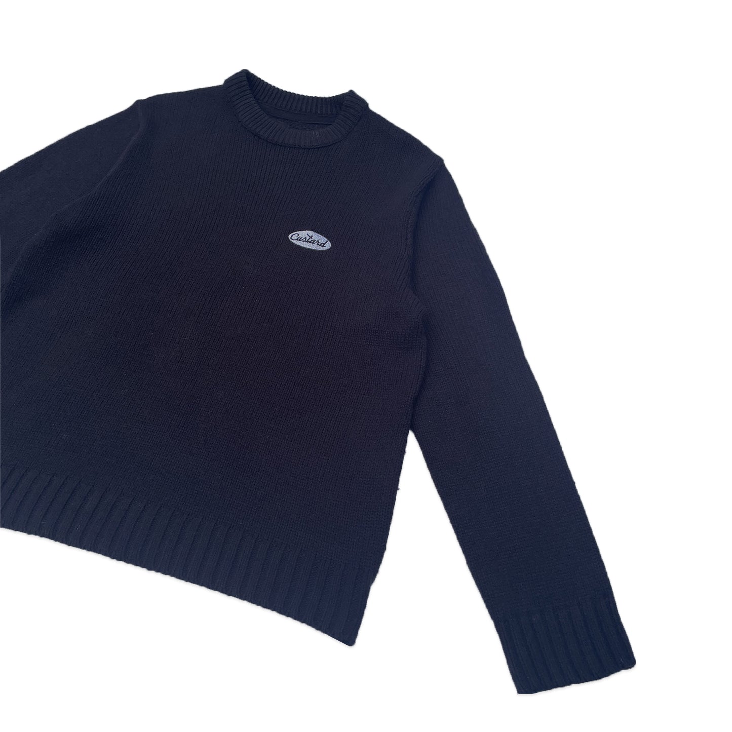 Custard Reclaimed Black Knit Jumper | Size Medium