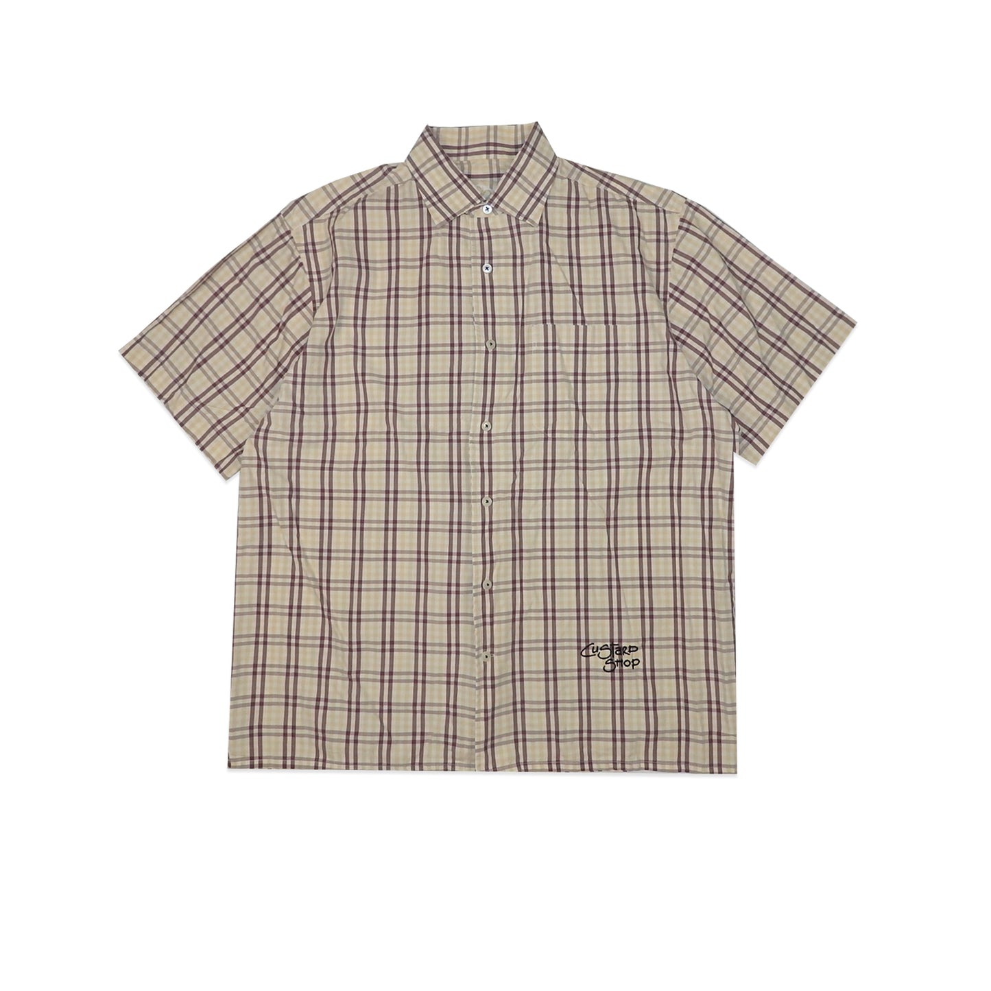 Custard Reclaimed Brown Check Shirt | Size Medium