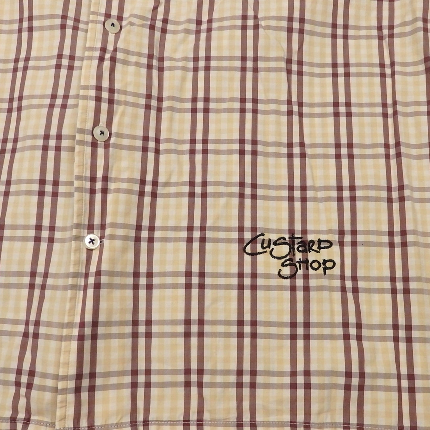 Custard Reclaimed Brown Check Shirt | Size Medium