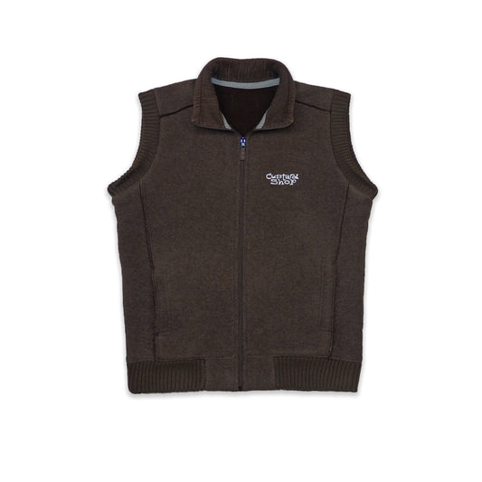 Custard Reclaimed Brown Fleece Gilet | Size Large