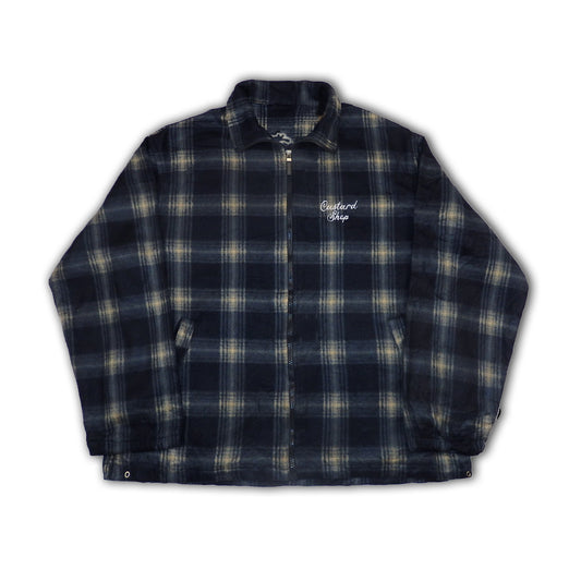 Custard Reclaimed Check Full-Zip Fleece | Size Large