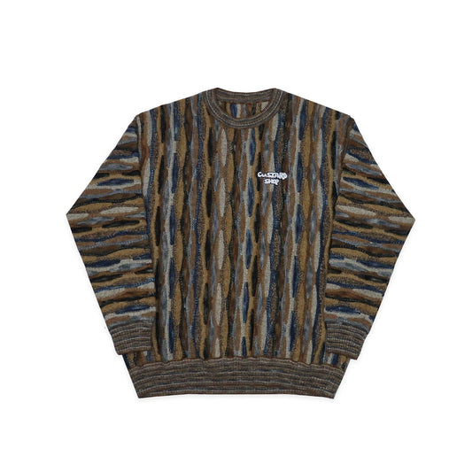 Custard Reclaimed Coogi Style Jumper | Size Large