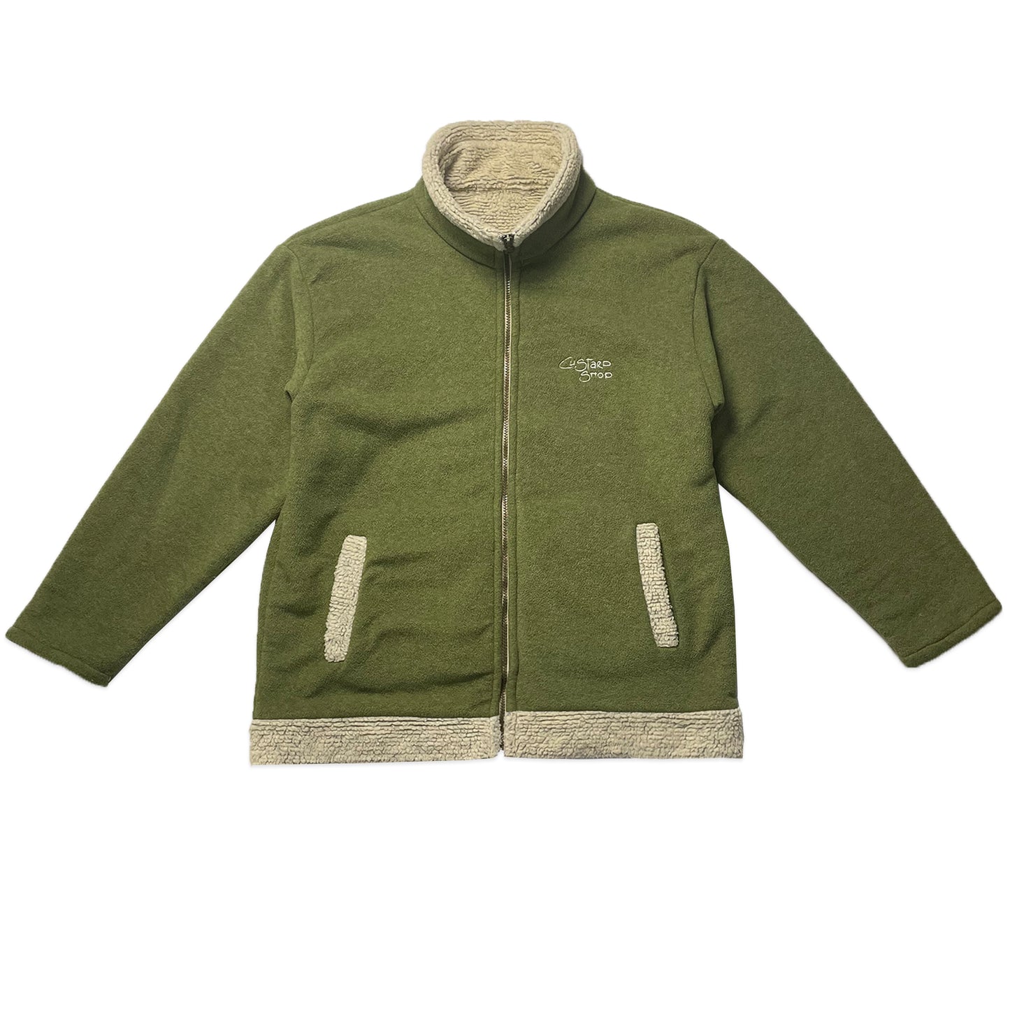 Custard Reclaimed Green Fleece | Size Medium