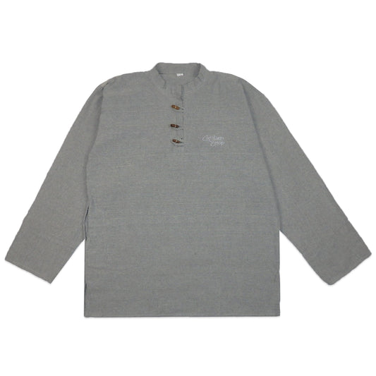 Custard Reclaimed Grey Button Shirt | Size Large