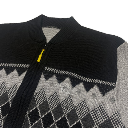 Custard Reclaimed Black Pattern Cardigan | Size Medium