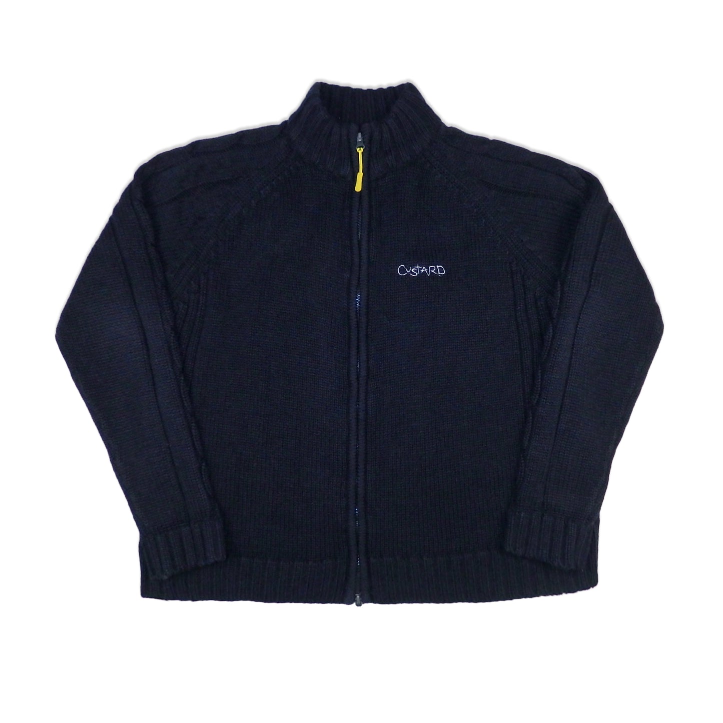 Custard Reclaimed Navy Full-Zip Chunky Cardigan | Size Medium