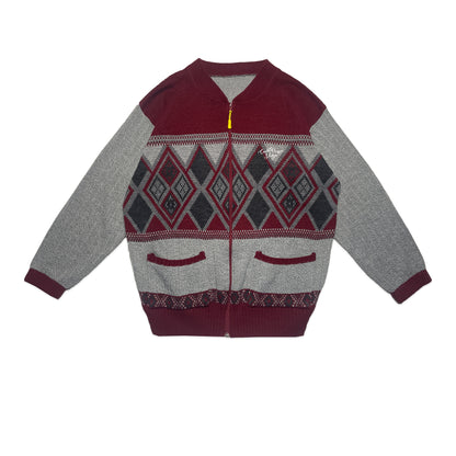 Custard Reclaimed Red Pattern Cardigan | Size Medium