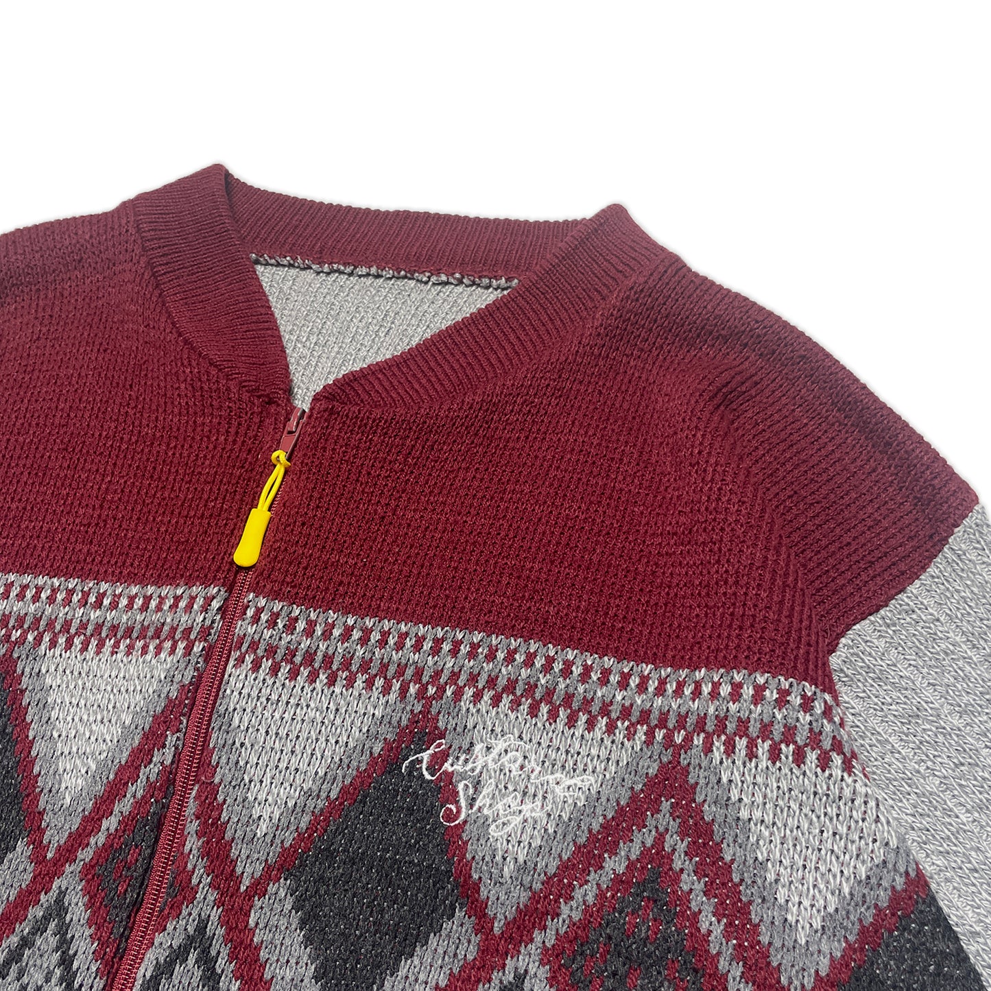 Custard Reclaimed Red Pattern Cardigan | Size Medium