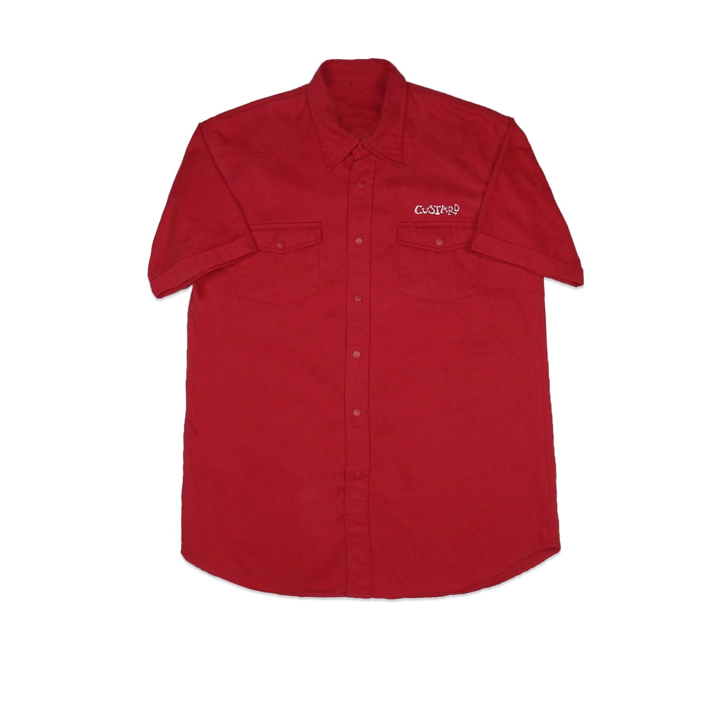 Custard Reclaimed Red Pop-Button Shirt | Size Medium