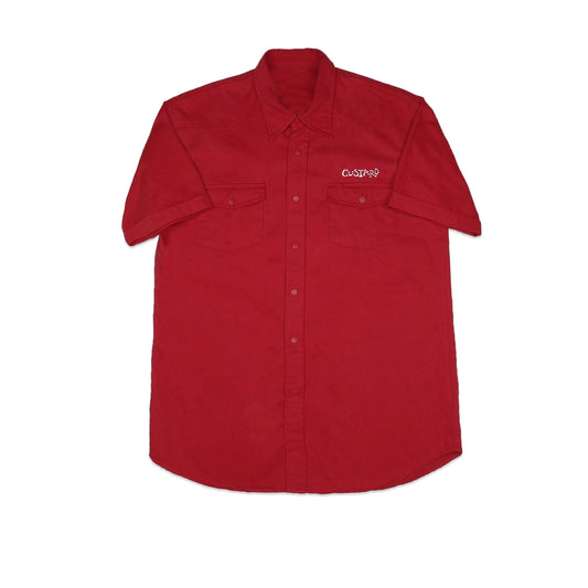 Custard Reclaimed Red Pop-Button Shirt | Size Medium