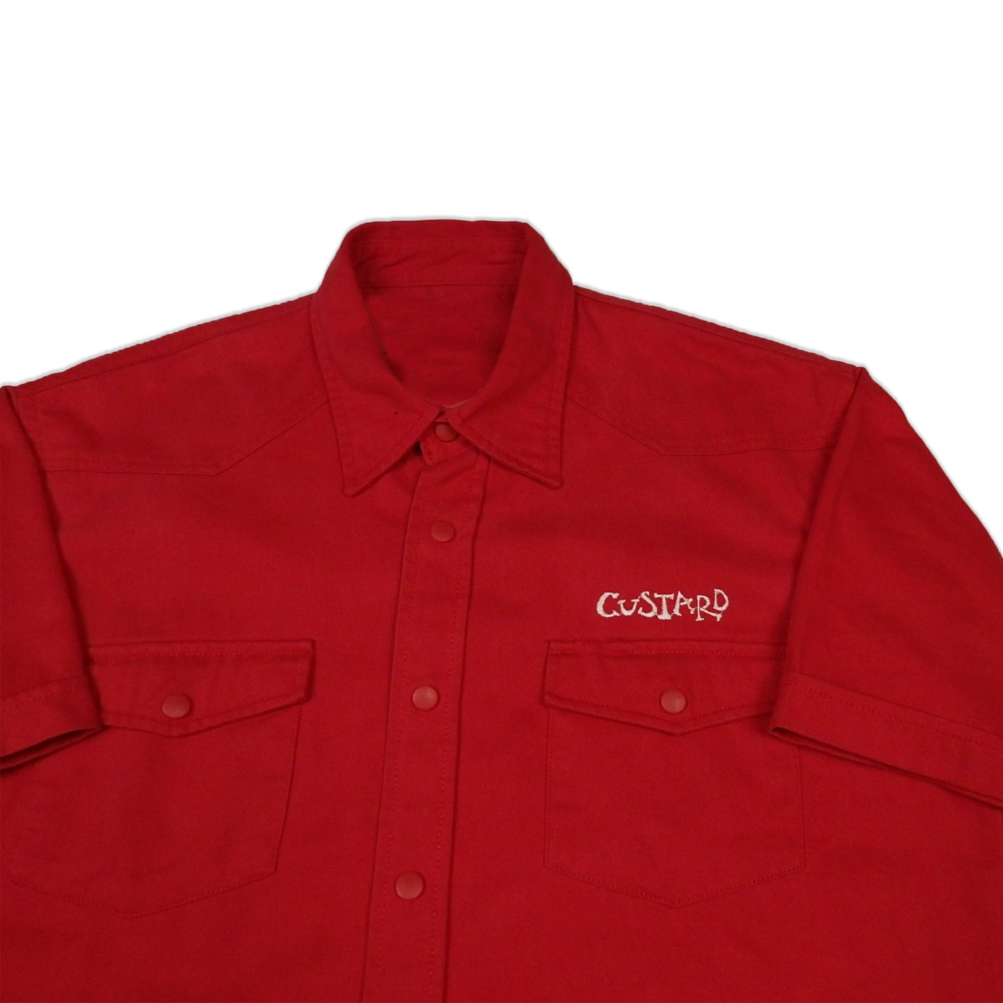 Custard Reclaimed Red Pop-Button Shirt | Size Medium