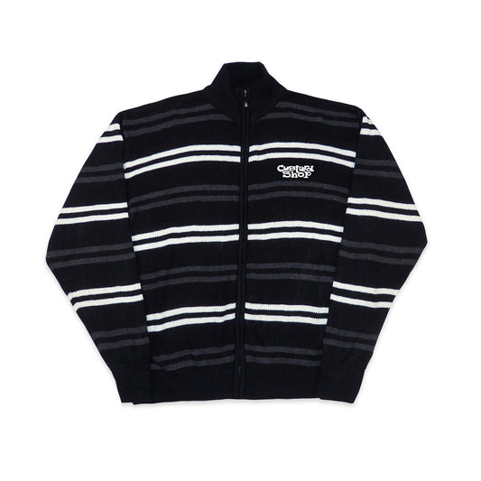 Custard Reclaimed Striped Full-Zip Jumper | Size Large