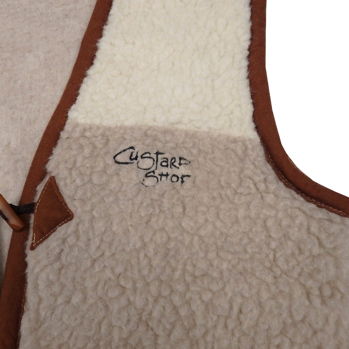 Custard Reclaimed Sherpa Vest | Size Large