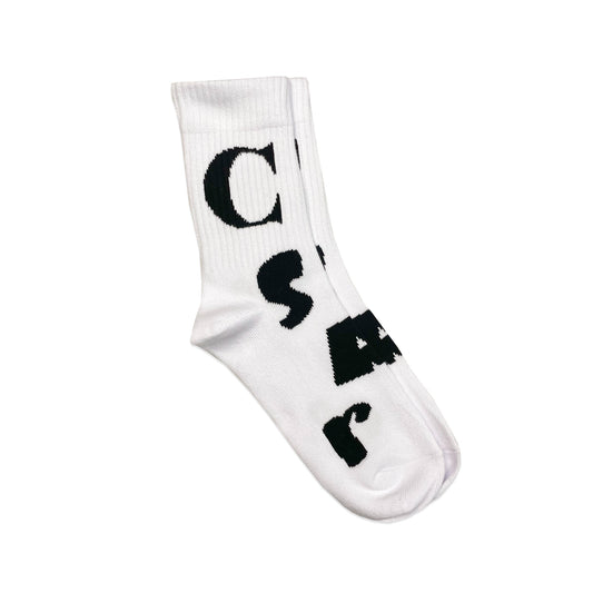 Spell-out Socks | White