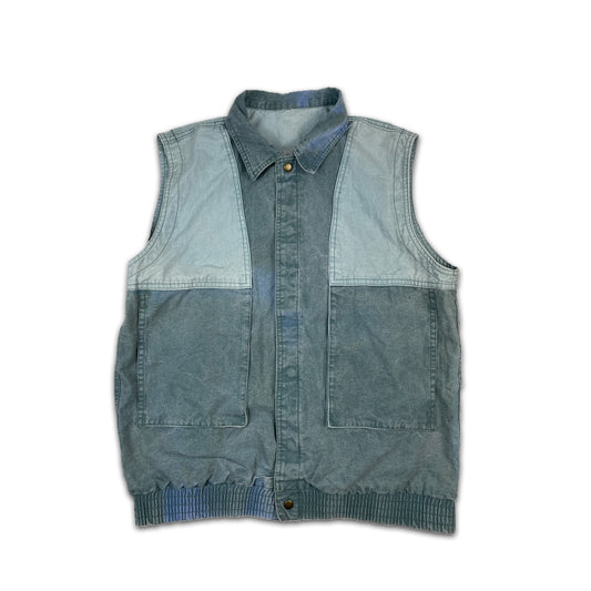 Custard Reclaimed Two-Tone Pop-Button Gilet | Size Large