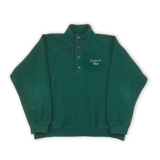 Custard Reclaimed Green 1/4 Button-Up Fleece | Size Large