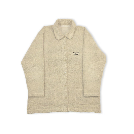 Custard Reclaimed Sherpa Button-Up Jacket | Size Large