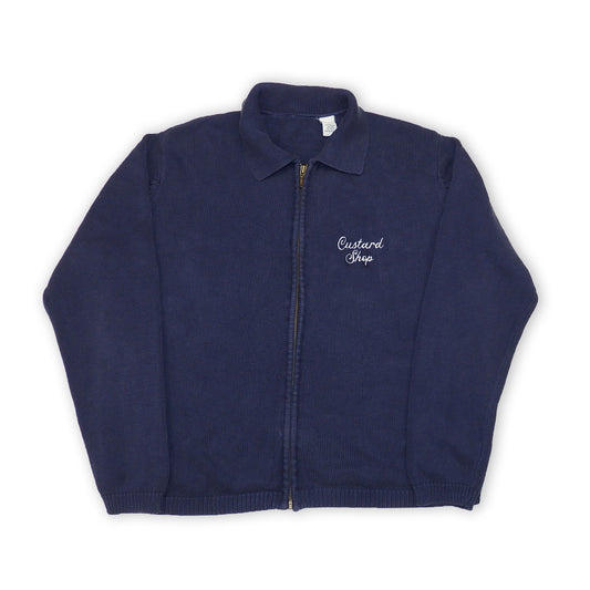 Custard Reclaimed Navy Full-Zip Knit Jacket | Size M/L