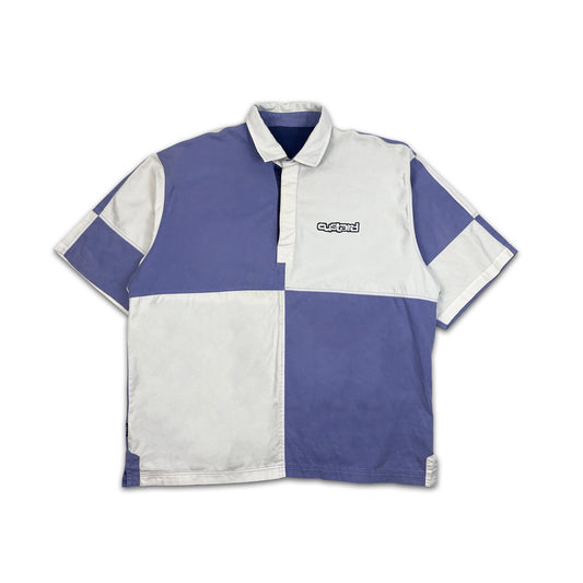 Custard Reclaimed Purple and White Polo Shirt | Size Large