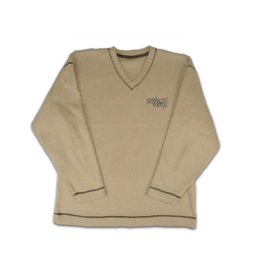 Custard Reclaimed V-Neck Fleece Sweatshirt | Size L/XL