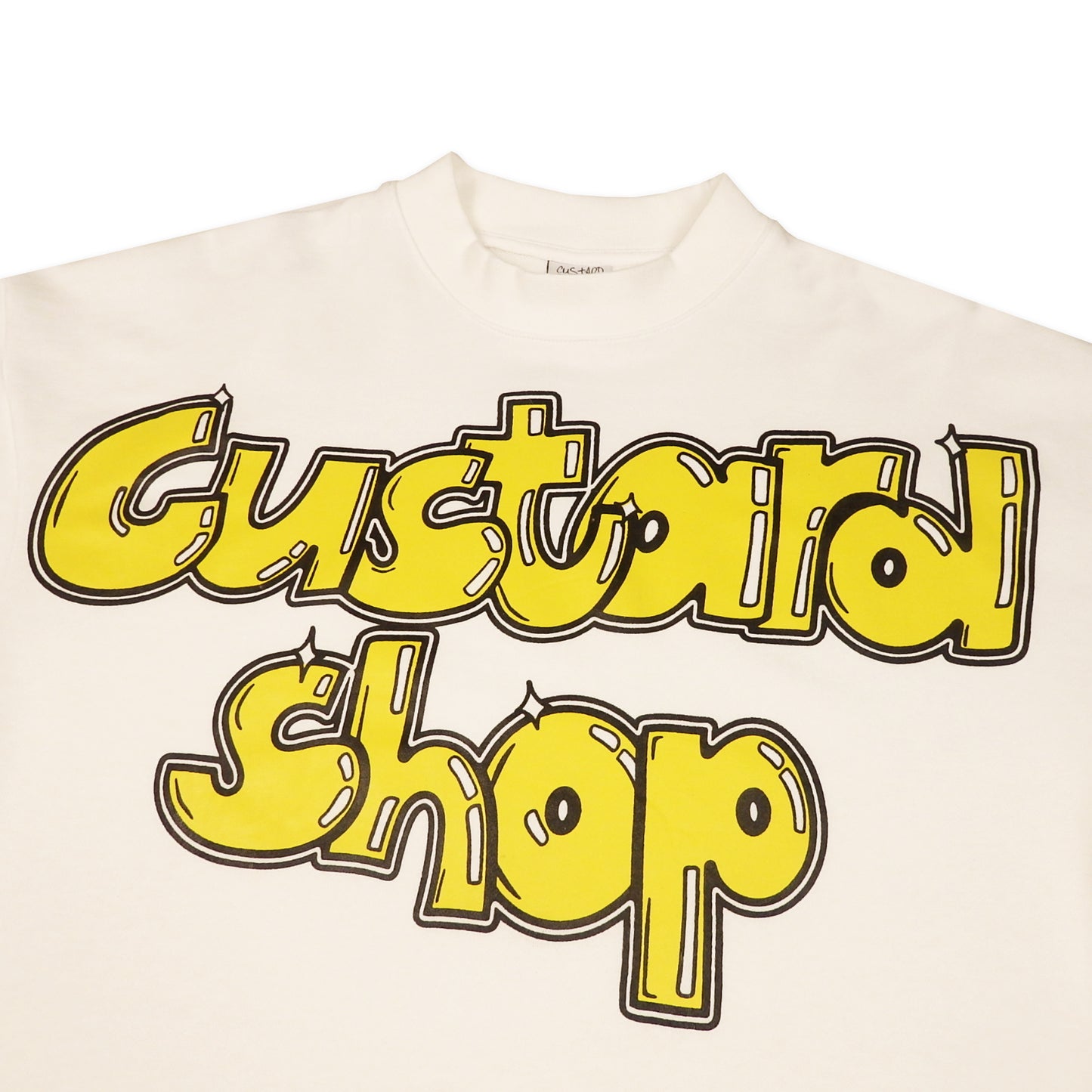 Heavyweight Graffiti Print T-Shirt | White