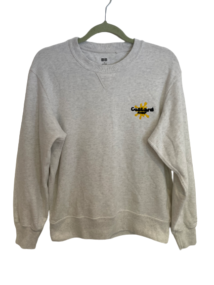 Custard Reclaimed Grey Embroidered Sweatshirt | Size Small Custard Shop Official