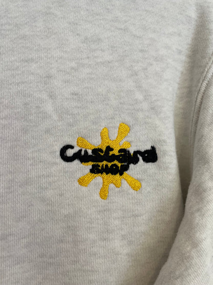 Custard Reclaimed Grey Embroidered Sweatshirt | Size Small Custard Shop Official