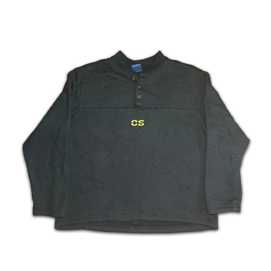 Custard Reclaimed Black Button-Up Sweatshirt | Size XL