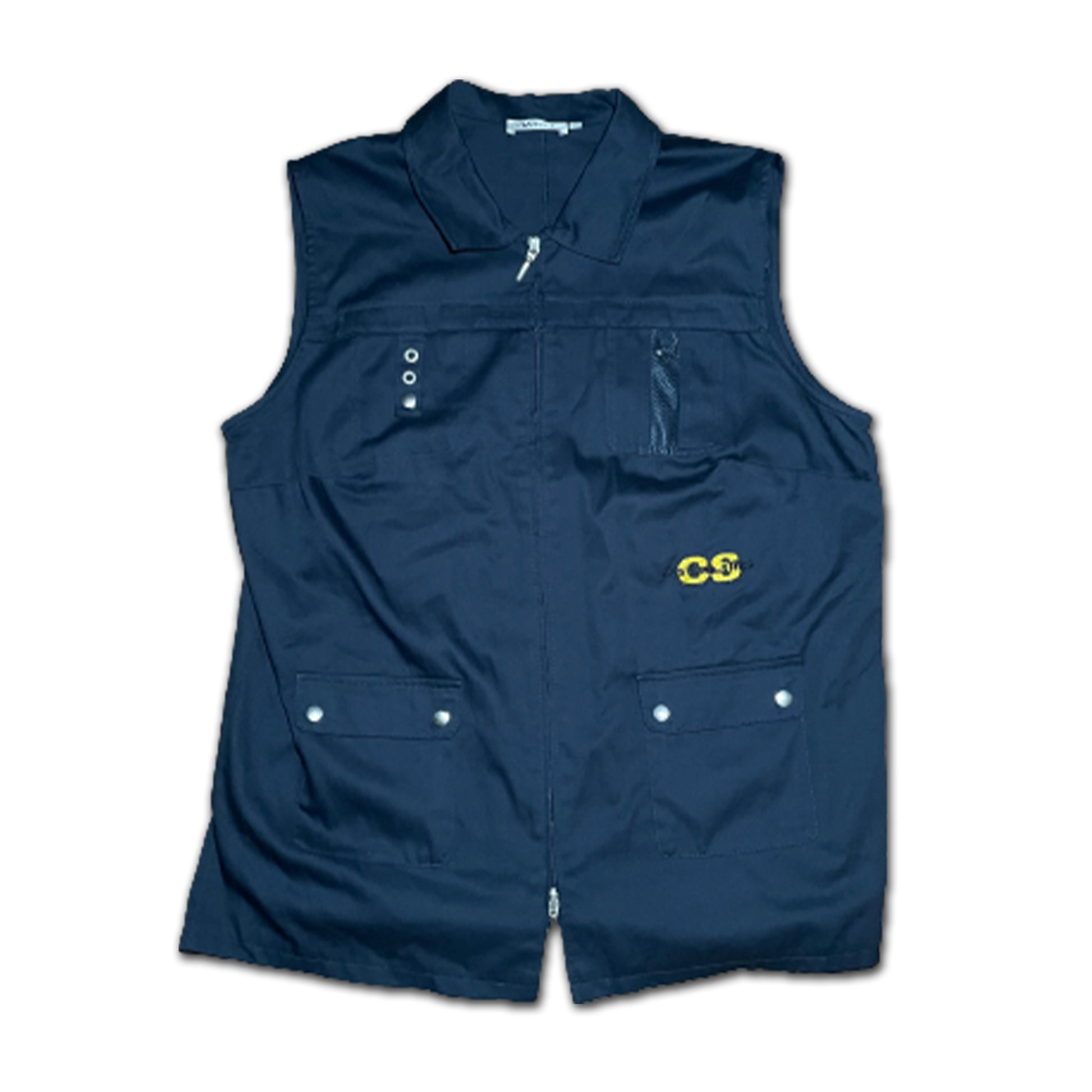 Custard Reclaimed Navy Fishing Vest | Size Large