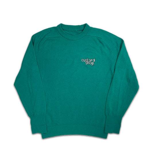 Custard Reclaimed Emerald Green Jumper | Size Large