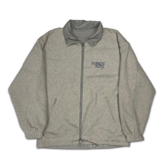 Custard Reclaimed Grey Full-Zip Quilted Fleece | Size Large