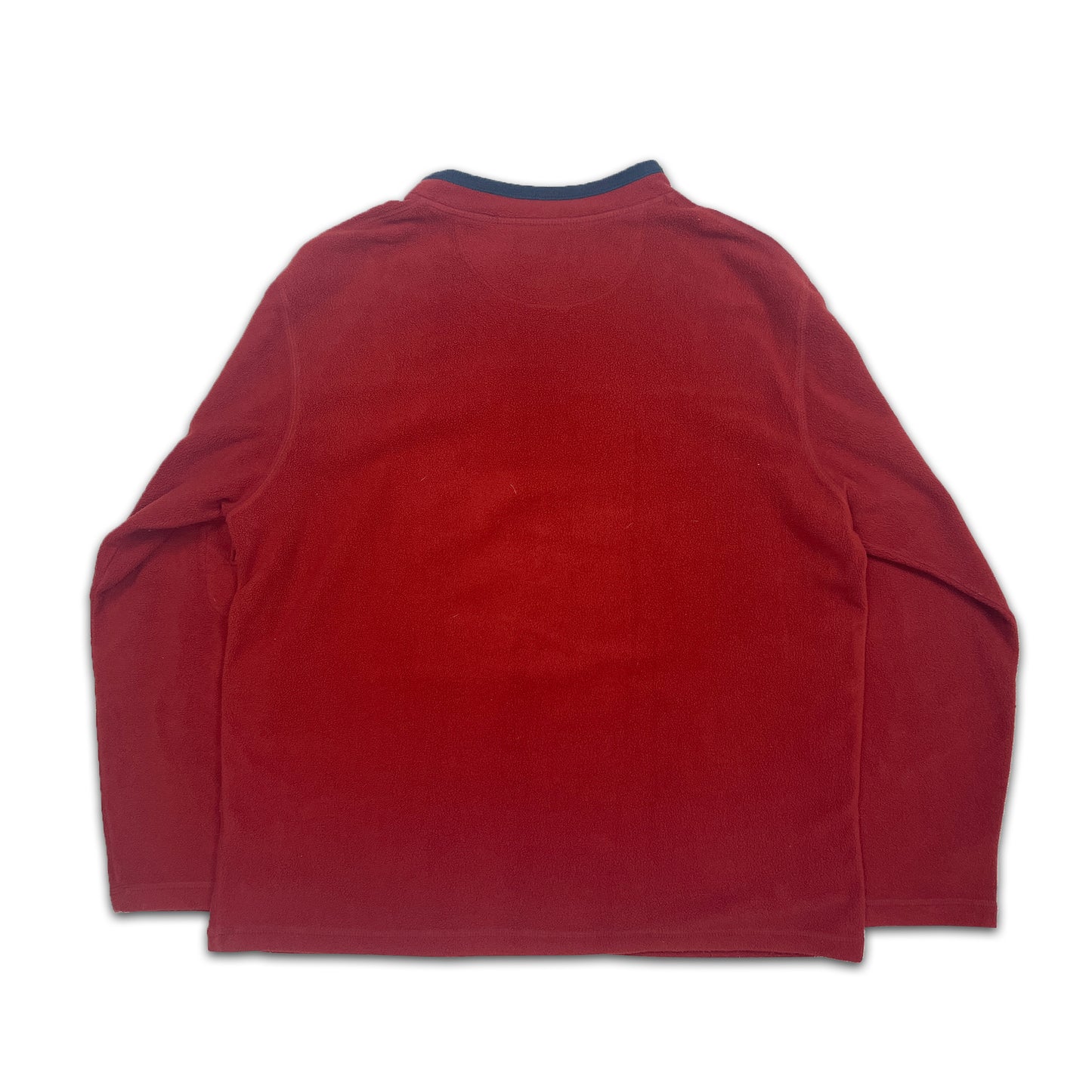 Custard Reclaimed Red High-Neck Fleece Sweatshirt | Size Large
