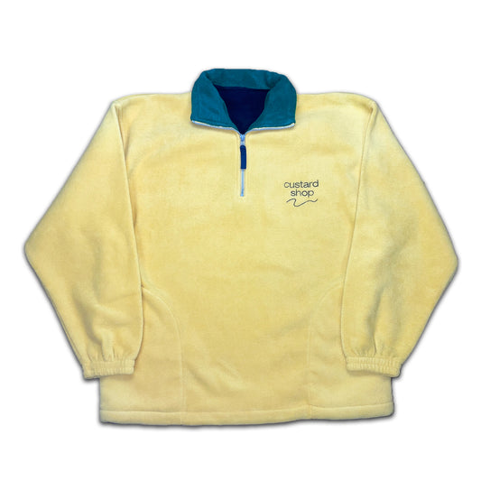 Custard Reclaimed Yellow 1/4 Zip Fleece | Size Large